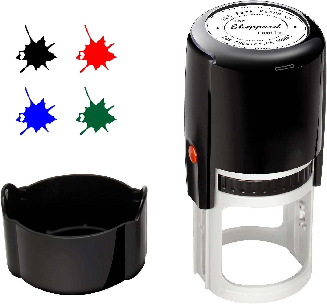 Aolun Custom Self Inking Stamp, Personalized Return Address Round Business Stamp, 1-5/8 Inches Diameter, Multiple Ink Colors and Fonts