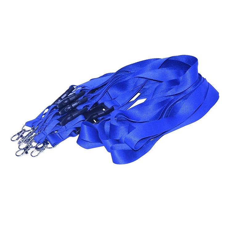 FIS Lanyard Blue with Metal Hook & Plastic Buckle, 2X90cm 10-Piece – FSNAPBL/10