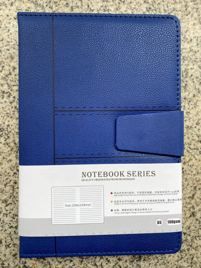 Notebook, A5 Journal Notebook with Pen Holder, College Ruled Notebook with Adjustable Elastic Pen Holder, Leather N